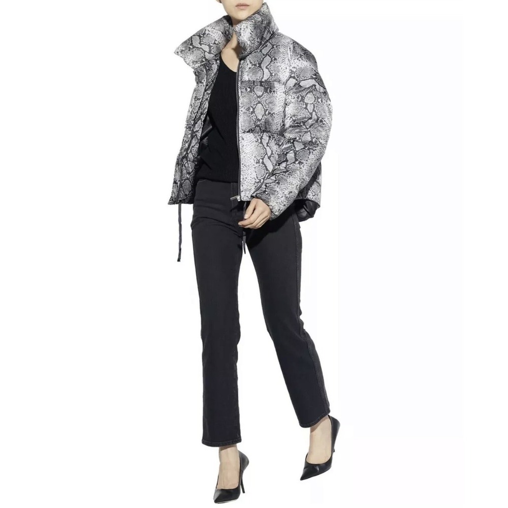 $270 NWT Apparis Women's Jamie Snakeskin Print Puffer Jacket Coat Size Large - Picture 2 of 6